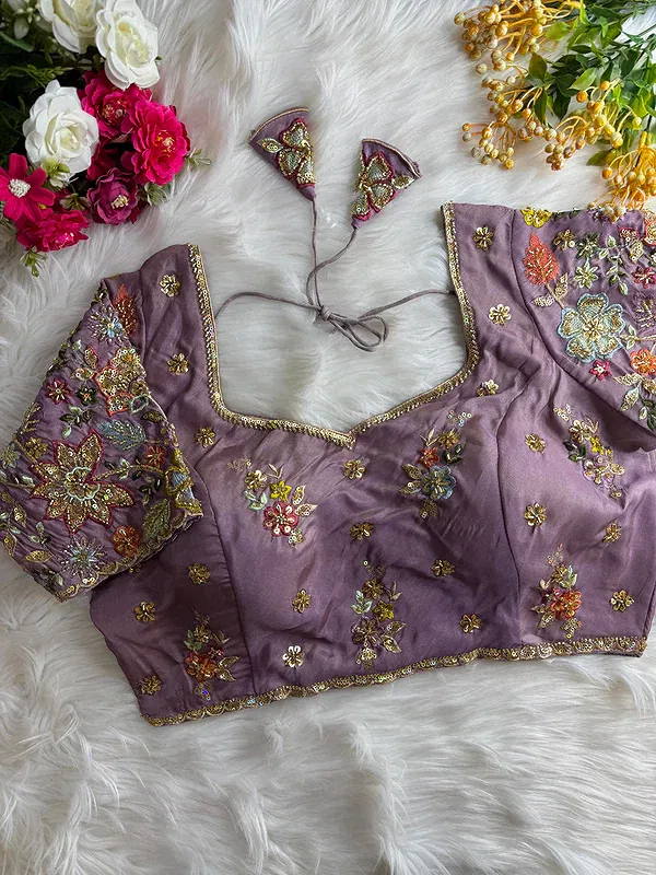 Onion Pink Color Soft Cosmos Silk Blouse