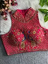 Rani Color Halter Neck Handwork Peacock Blouse