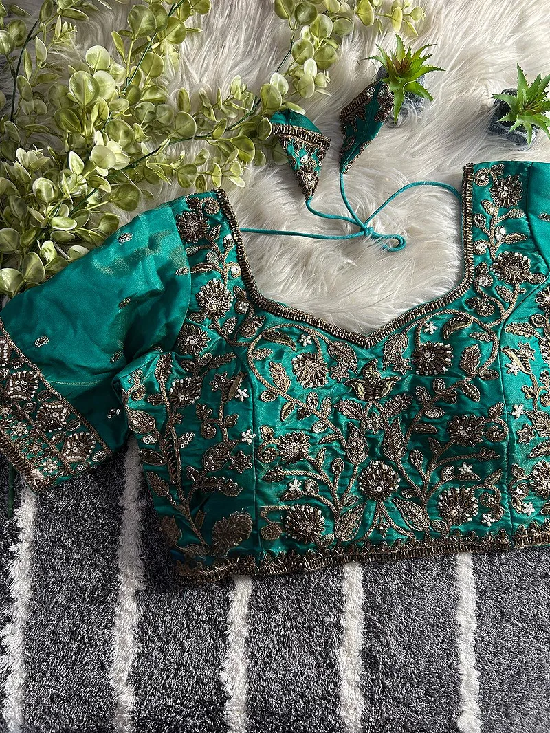 Rama Color Handwork Blouse with Stars & Beads Bridal Blouse