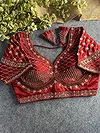 Maroon Color Handwork & Sequence Italian Silk Bridal Blouse