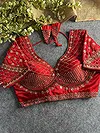 Red Color Handwork & Sequence Italian Silk Bridal Blouse