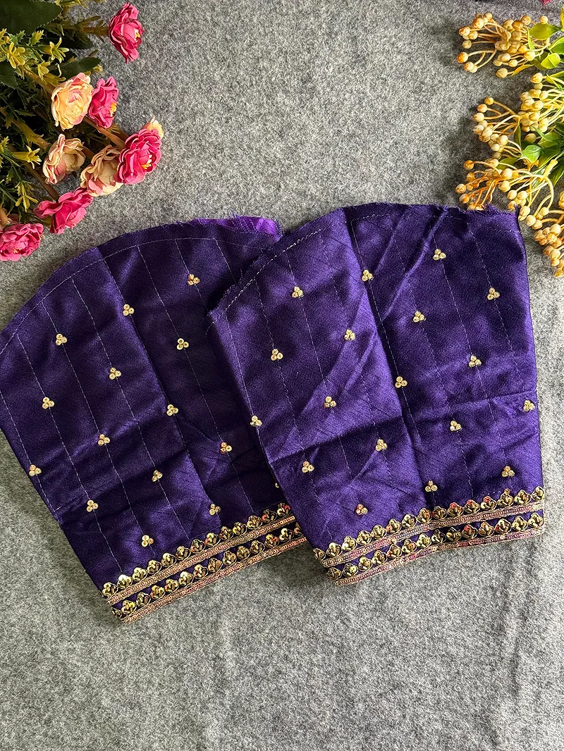 Purple Beads Work Bridal Blouse