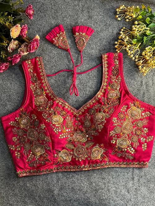 Rani Beads Work Bridal Blouse