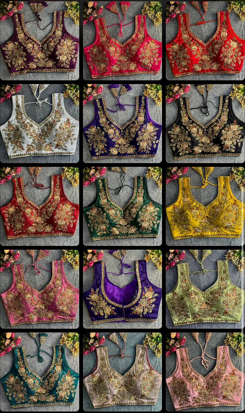 Rani Beads Work Bridal Blouse