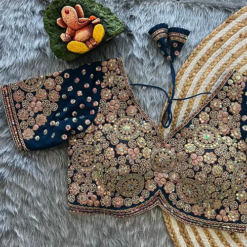 Rama Colour Georgette Embroidered Wedding Blouse