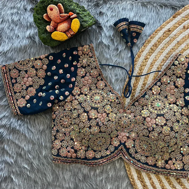 Rama Colour Georgette Embroidered Wedding Blouse