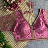 Pink Colour V-Neck Bridal Blouse 