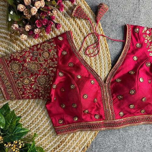 Rani Colour V-Neck Bridal Blouse 