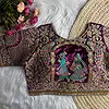Wine Velvet Embroidery and Diamond Handwork Bridal Blouse