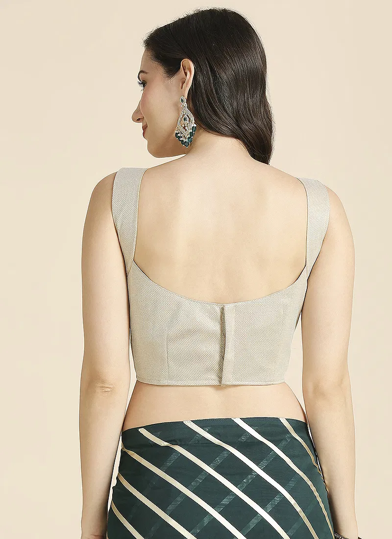 green Color Organza Chiffon Leheriya Print Saree With Blouse