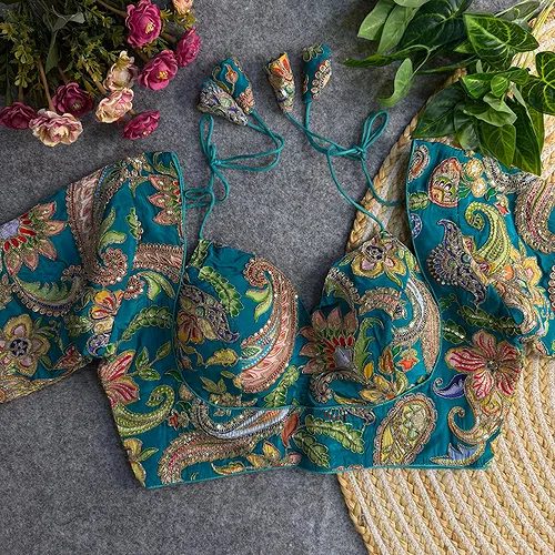 Rama Color Navratri Style Readymade Blouse