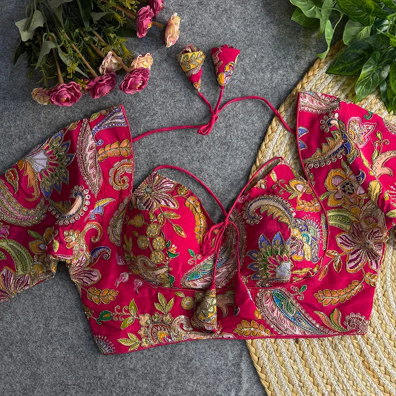 Rani Color Navratri Style Readymade Blouse