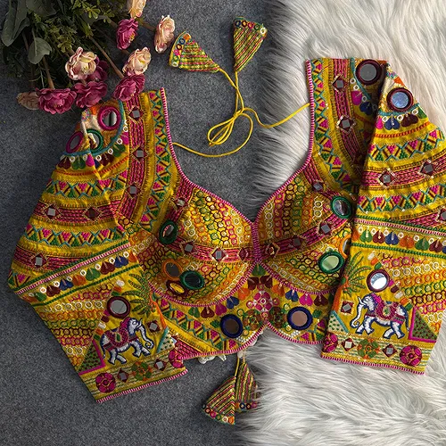 Yellow Color Full Sleeves Navratri Blouse