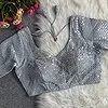 Gray Georgette Sequence Work Blouse for Navratri