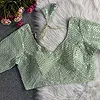 Pista Green Georgette Sequence Work Blouse for Navratri