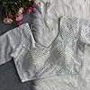 White Georgette Sequence Work Blouse for Navratri