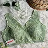 Pista Green Designer Partywear Net Heavy Embroidery Blouse	