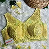 Yellow Designer Partywear Net Heavy Embroidery Blouse	
