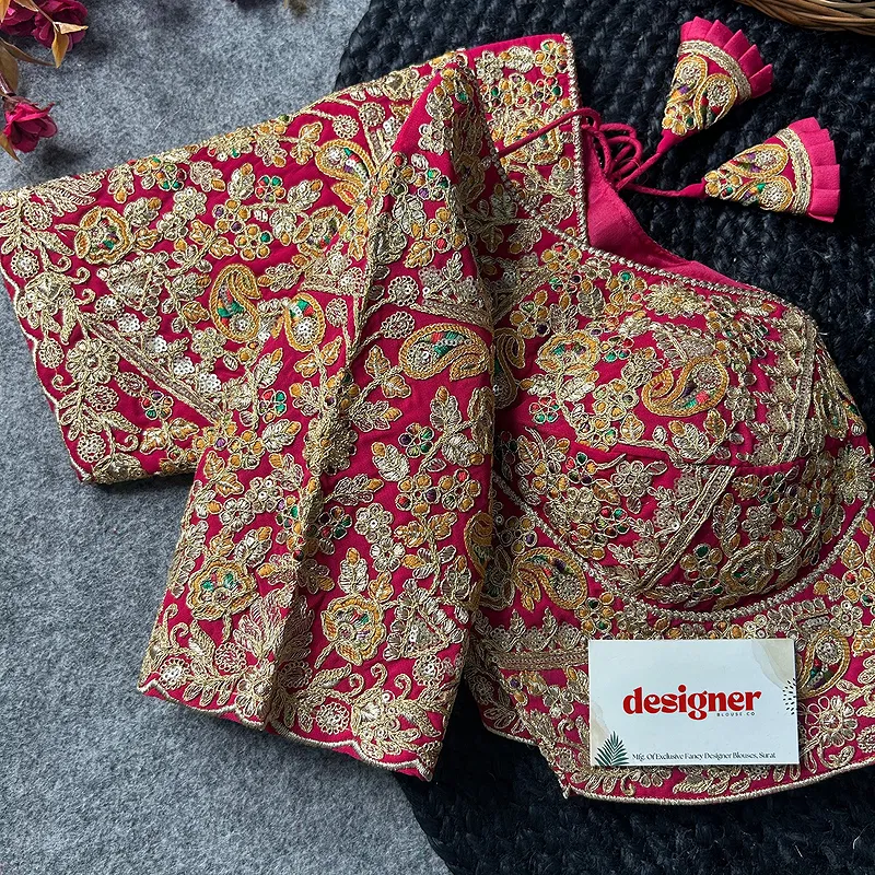 Rani Color Beautiful Apple-Cut Bridal Blouse with Embroidery