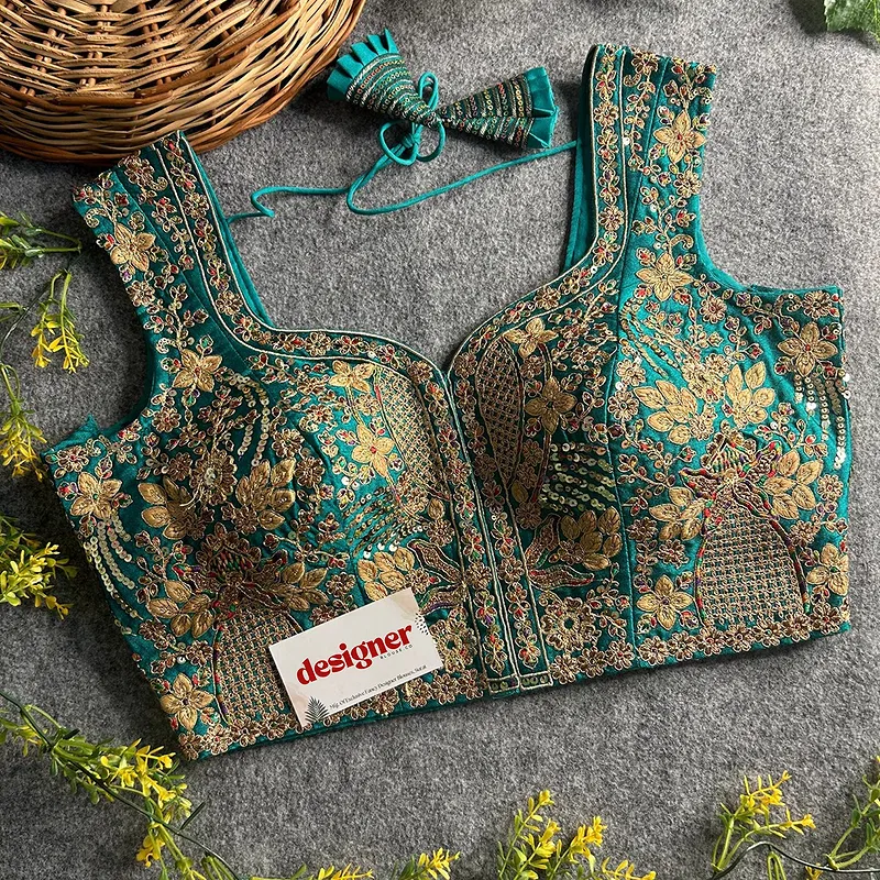 Rama Color Beautiful Heavy Embroidery Codding & Thread Work Bridal Blouse