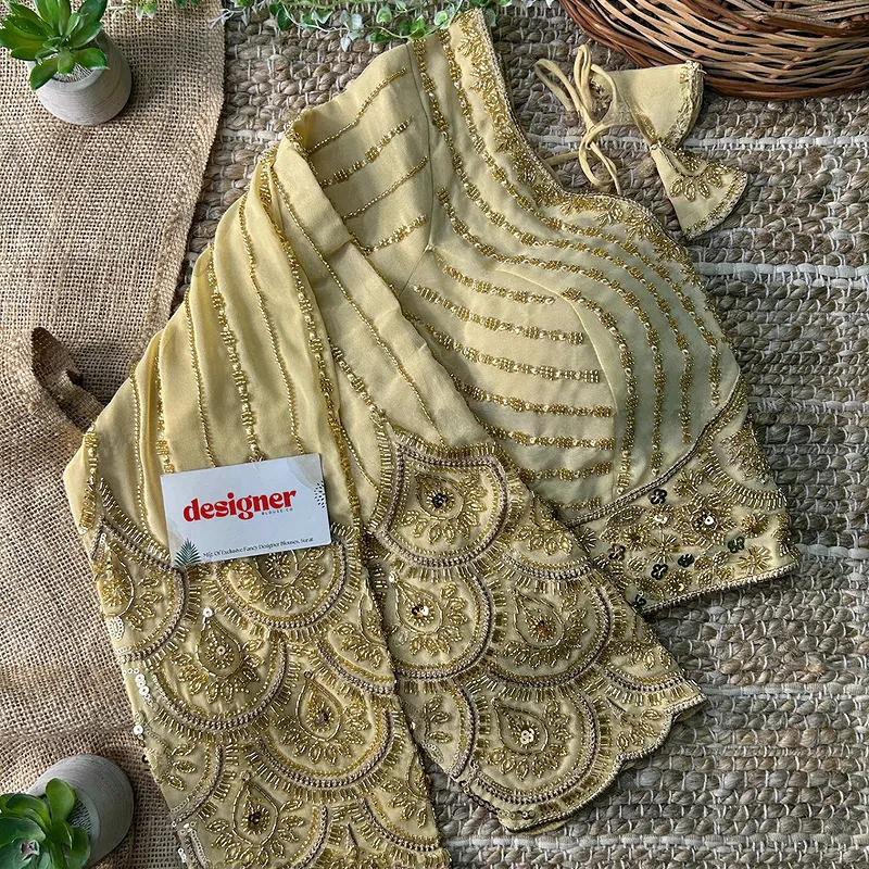 Chiku Color Beaded Heavy Work Full Sleeve Readymade Designer Blouse