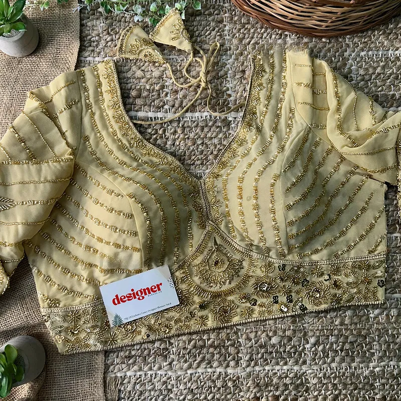 Chiku Color Beaded Heavy Work Full Sleeve Readymade Designer Blouse