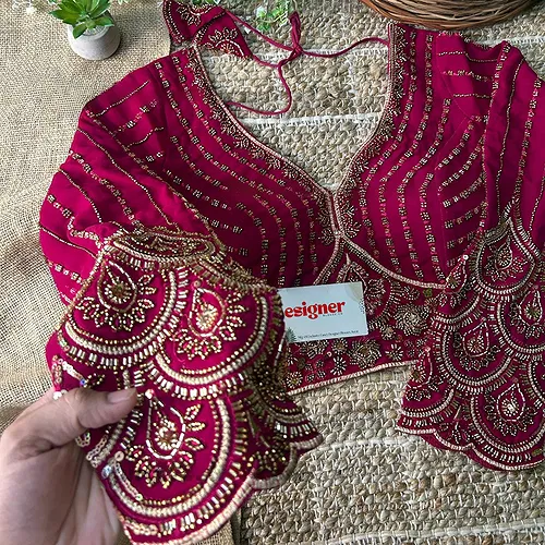 Rani Color Beaded Heavy Work Full Sleeve Readymade Designer Blouse