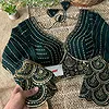 Bottle Green Color Beaded Heavy Work Full Sleeve Readymade Designer Blouse	