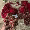 Maroon Color Beaded Readymade Designer Blouse With Long Sleeves