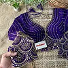 Purple Color Beaded Readymade Designer Blouse With Long Sleeves