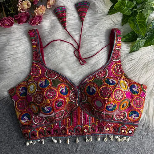 Rani Color Navratri Special Readymade Blouse for Garba Nights 