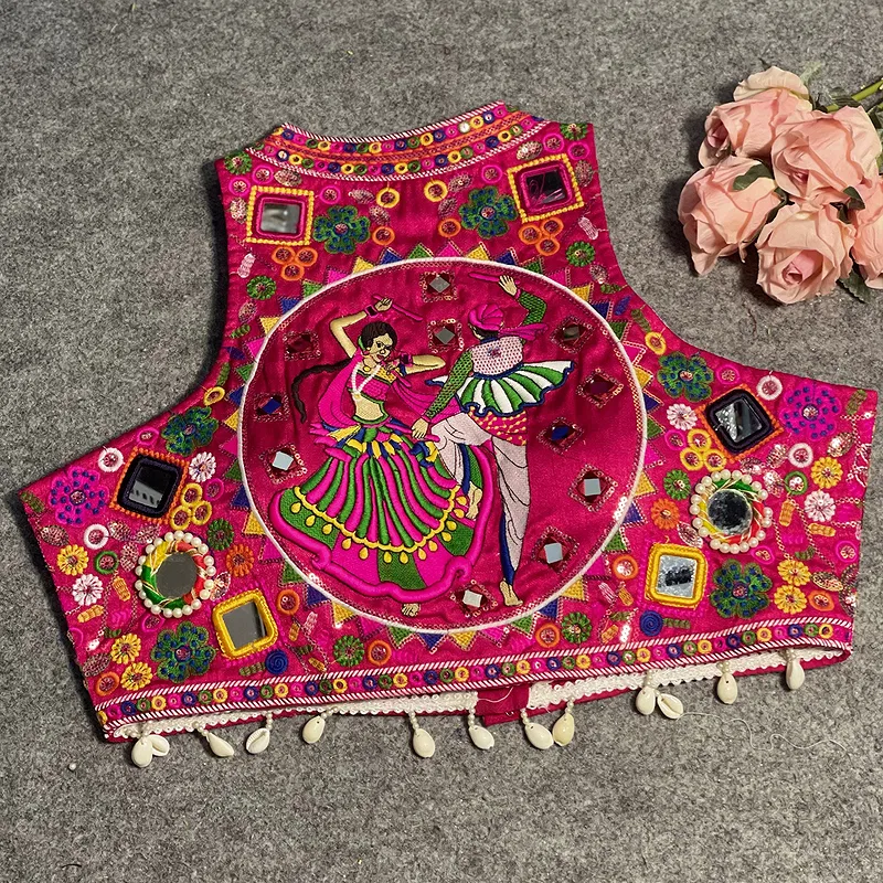 Red Color Navratri Special Readymade Halter Neck Blouse In Italian Silk