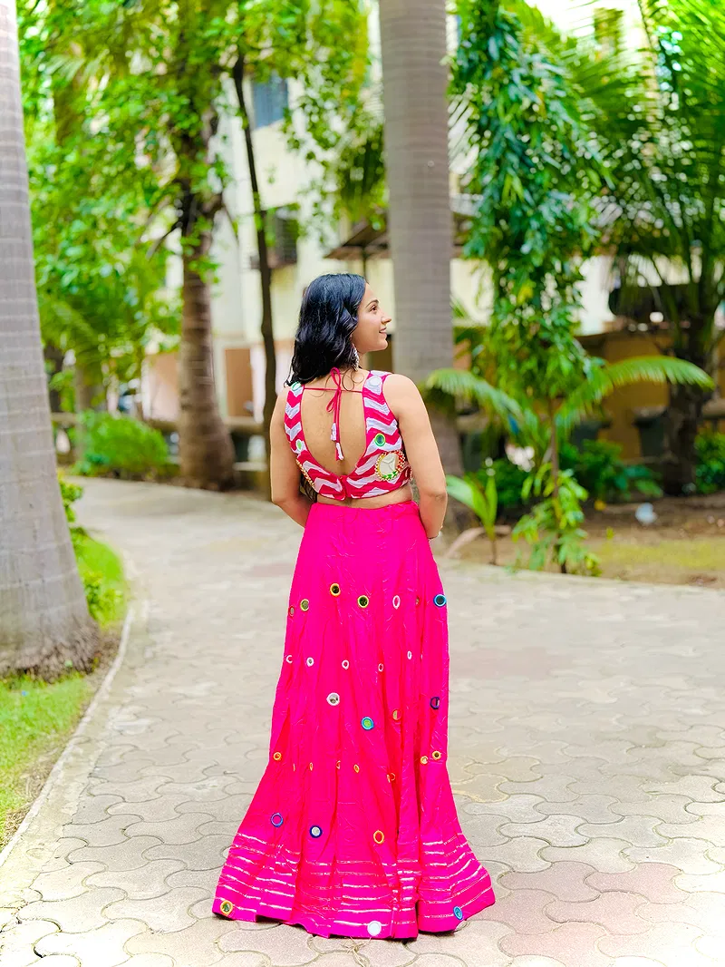 Rani Color Multi Work Heavy Lace Readymade Chaniya for Navratri 