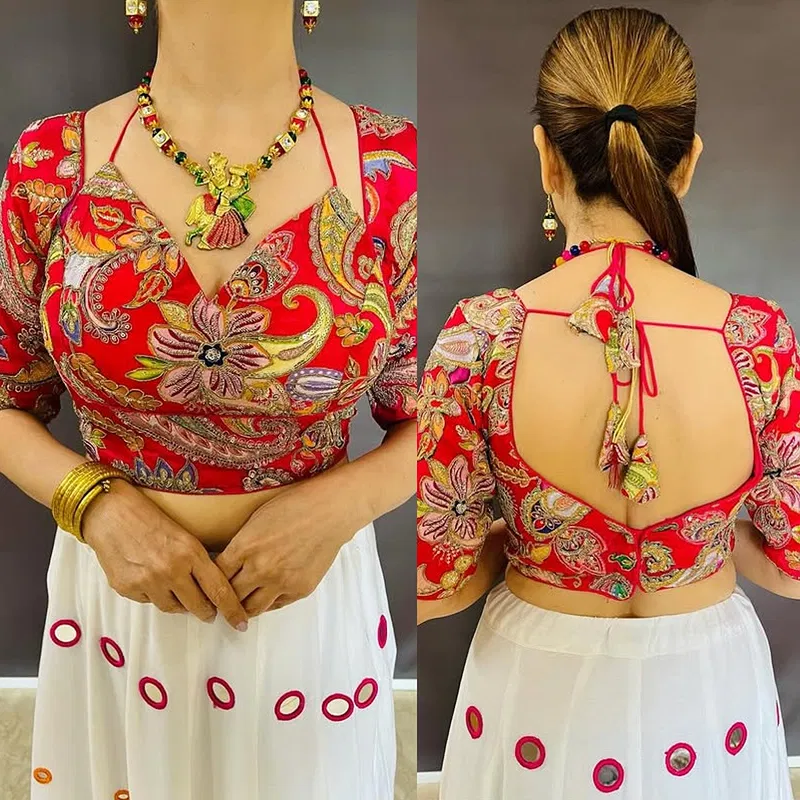Position Print Chaniya Choli with Heavy Mirror Work for Navratri