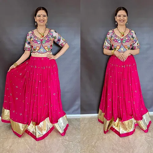 Heavy Embroidery Mirror Work Chaniya Choli Set for Navratri