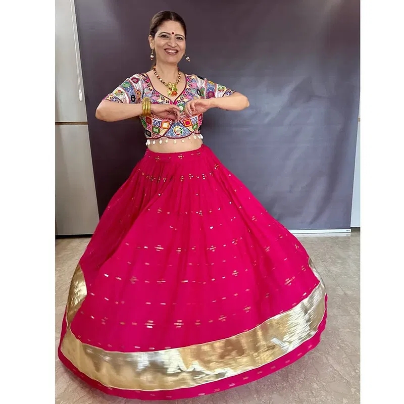 Heavy Embroidery Mirror Work Chaniya Choli Set for Navratri