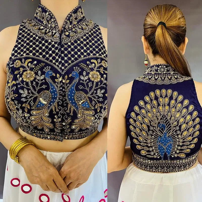 Heavy Beads Work And Mirror Work Chaniya Choli Set For Navratri 