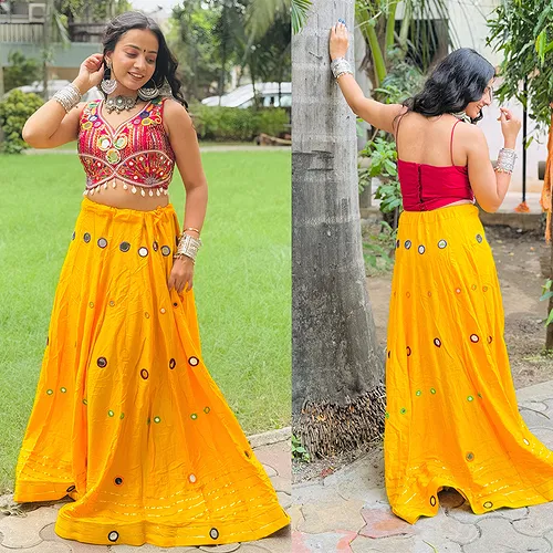 Heavy Mirror and Embroidery Work Chaniya Choli