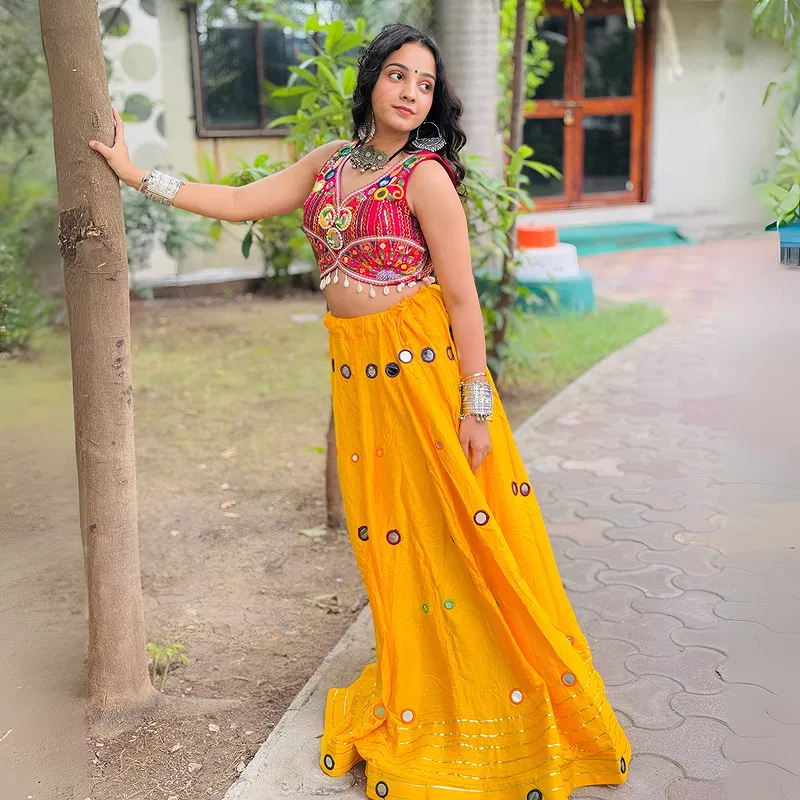 Heavy Mirror and Embroidery Work Chaniya Choli