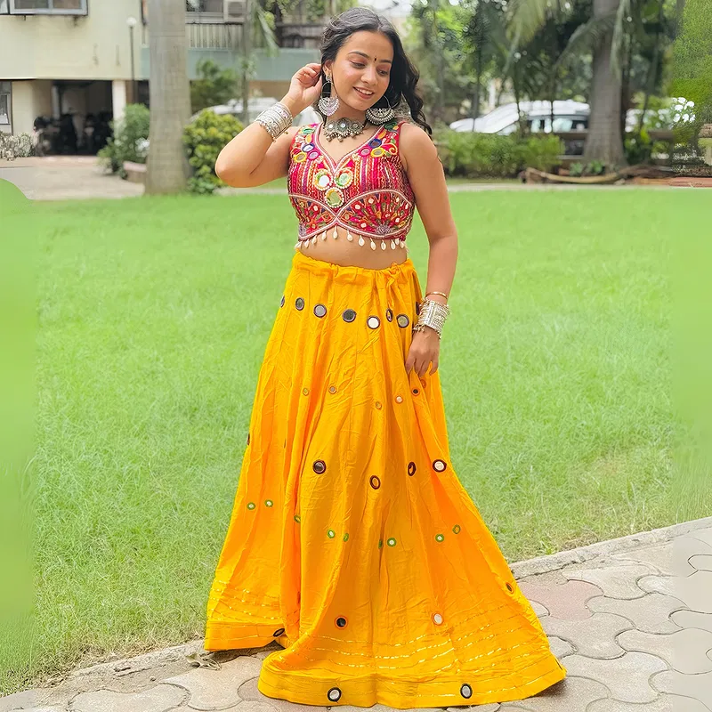 Heavy Mirror and Embroidery Work Chaniya Choli