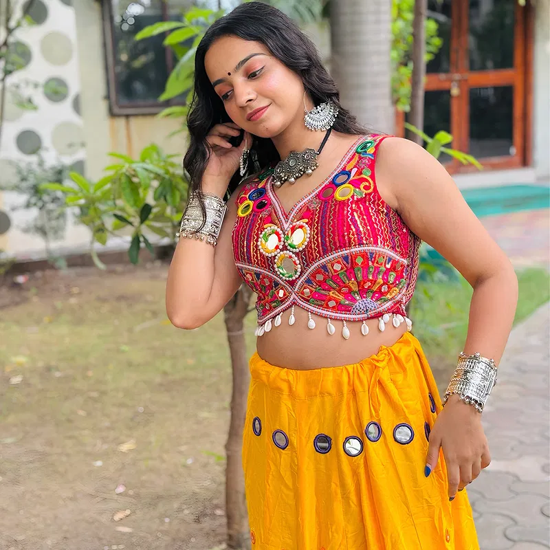 Heavy Mirror and Embroidery Work Chaniya Choli