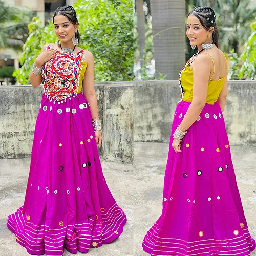 Stylish Mirror Work and Kodi Work Chaniya Choli Set
