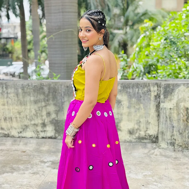 Stylish Mirror Work and Kodi Work Chaniya Choli Set