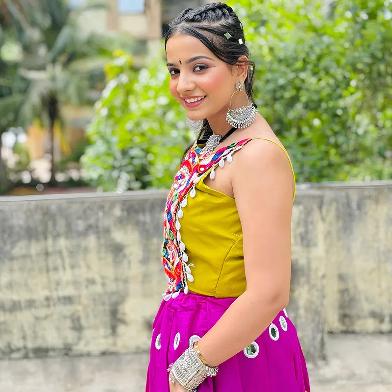 Stylish Mirror Work and Kodi Work Chaniya Choli Set