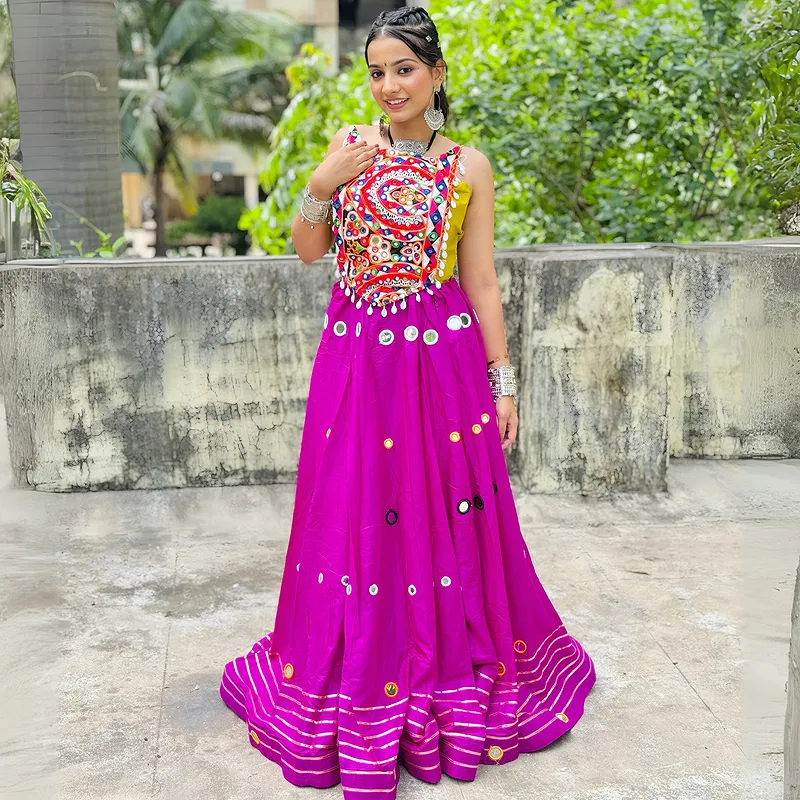 Stylish Mirror Work and Kodi Work Chaniya Choli Set