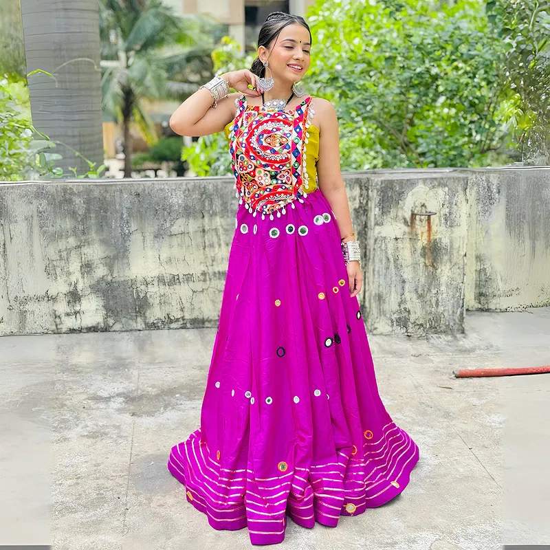 Stylish Mirror Work and Kodi Work Chaniya Choli Set