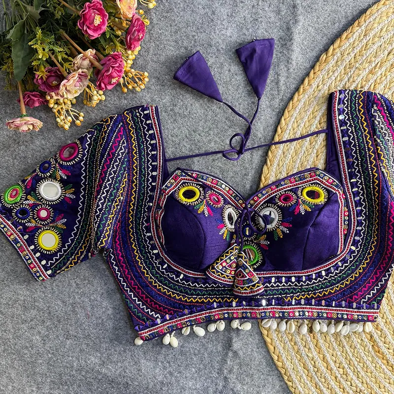 Purple Color Navratri Special Readymade Blouse