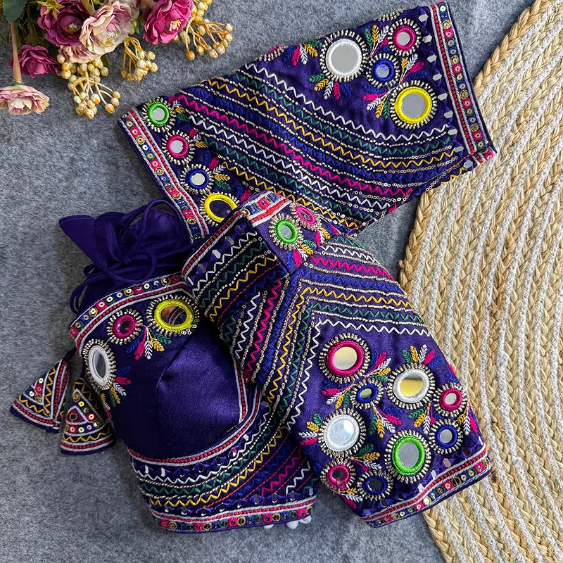 Purple Color Navratri Special Readymade Blouse