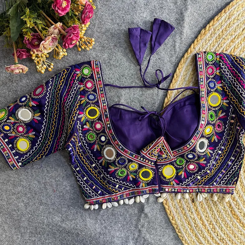 Purple Color Navratri Special Readymade Blouse