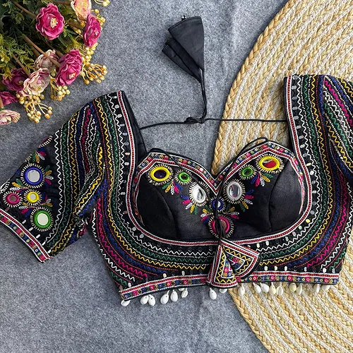 Black Color Navratri Special Readymade Blouse